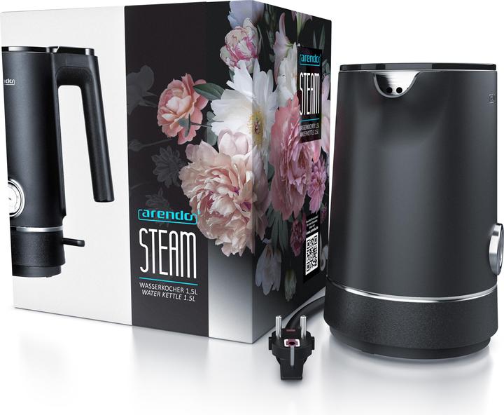 Immagine prodotto Arendo Bollitore da 1,5 l, 1800 W, acciaio inox, design a doppia parete, con display analogico della (1.50 l)