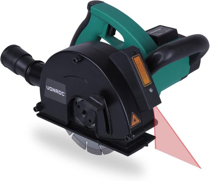 Actual product image Vonroc Wall chaser with laser and suction bonnet