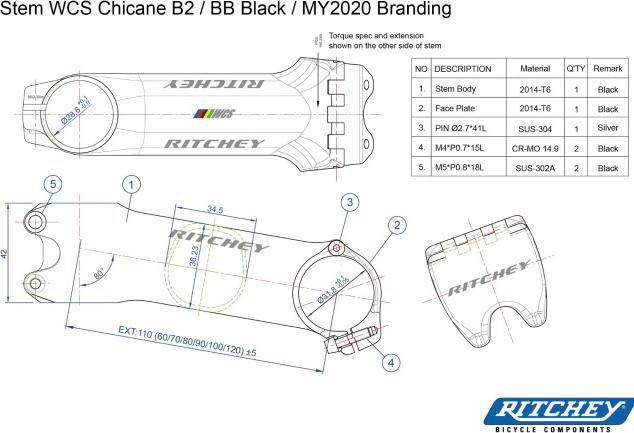 Produktbild Ritchey WCS Chincane B2 (100 mm, 31.80 mm)