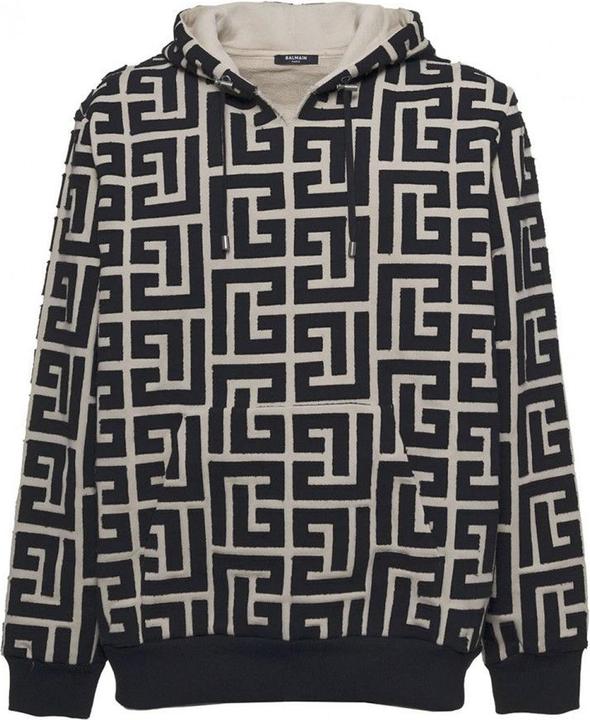 Balmain Monogrammed Hooded Sweatshirt (S)