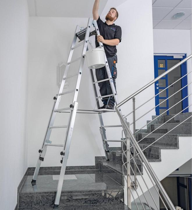 Produktbild Munk Sprossen-Stehleiter treppengängig 2x8 Sprossen (Stehleiter, 240 cm)