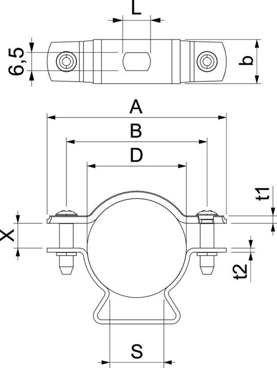 Produktbild OBO Bettermann ASL 733 36 ALU Abstandschelle m.Langloch 30-36mm Alu 1362826