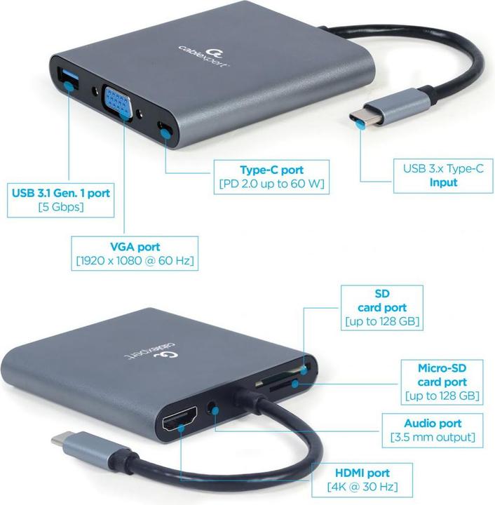 Produktbild Gembird A-CM-COMBO6-01 (USB-C, 1 Ports)