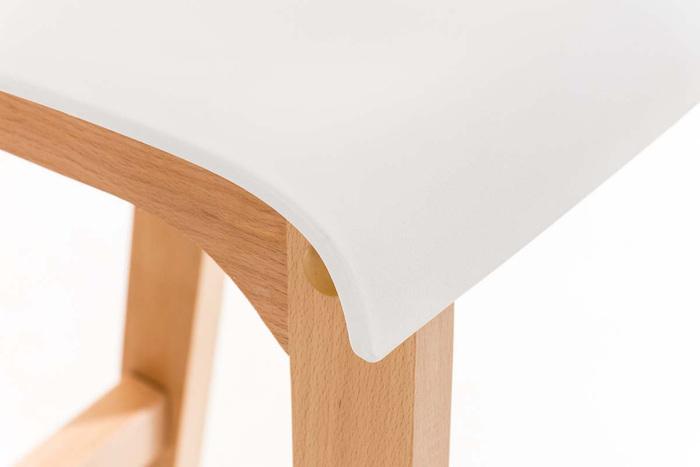 Image du produit CLP Tabouret de bar Hoover Natura piètement 4 pieds, blanc
