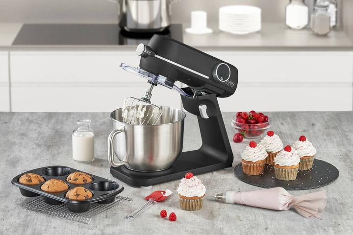 Immagine prodotto Caso Robot da cucina Design KM1800 Black E, ciotola in acciaio inox da 6 litri, 1800 W (1800 W)