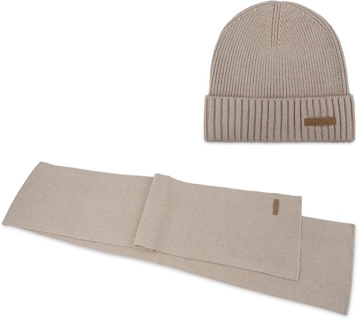 Image du produit Normani Ensemble d'hiver en laine mérinos écharpe et bonnet lisse Yuma - 9115