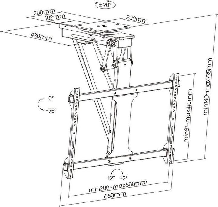 Produktbild Xantron Deckenhalterung (Decke, 75", 35 kg)
