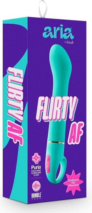 Actual product image Blush Aria Flirty AF Silicone Vibrator - RumbleTech Powerful Rumbly 10 Vibration Settings - Curved f