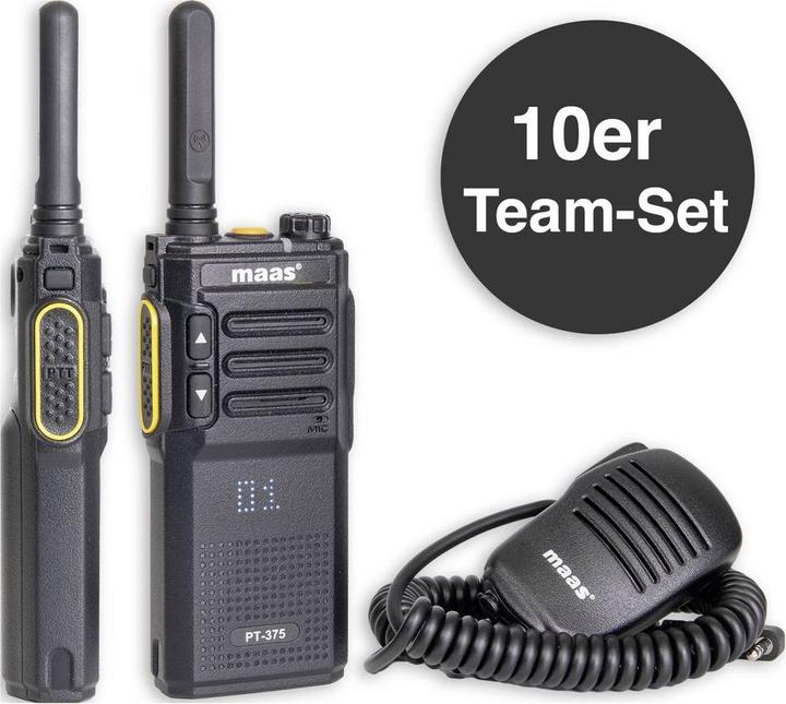 Produktbild Maas Elektronik Team-Set PT-375 KEP-360-K 150114 PMR-Handfunkgerät 10er Set