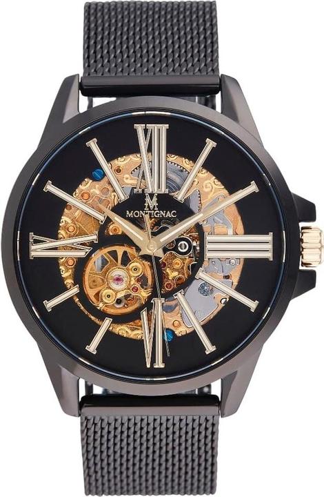 Montignac Automatische Uhr Round (Skeleton-Uhr, 42 mm)