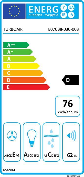 Energie-Label Turboair STANDARD H6 IX/BL/A (Wandhaube)