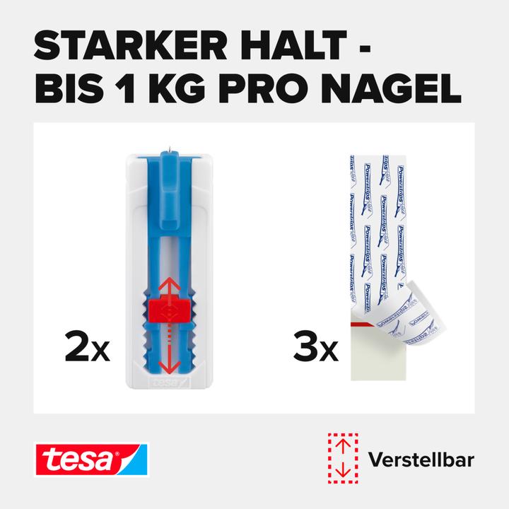 Image du produit tesa Clou adhésif pour papier peint et plâtre, idéal pour les toiles et les châssis