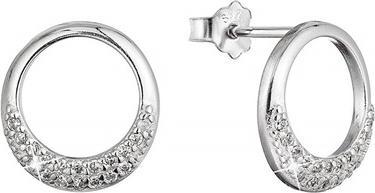 Produktbild Evolution Group Minimalist Silver Earrings With Zircons 11528.1 Crystal