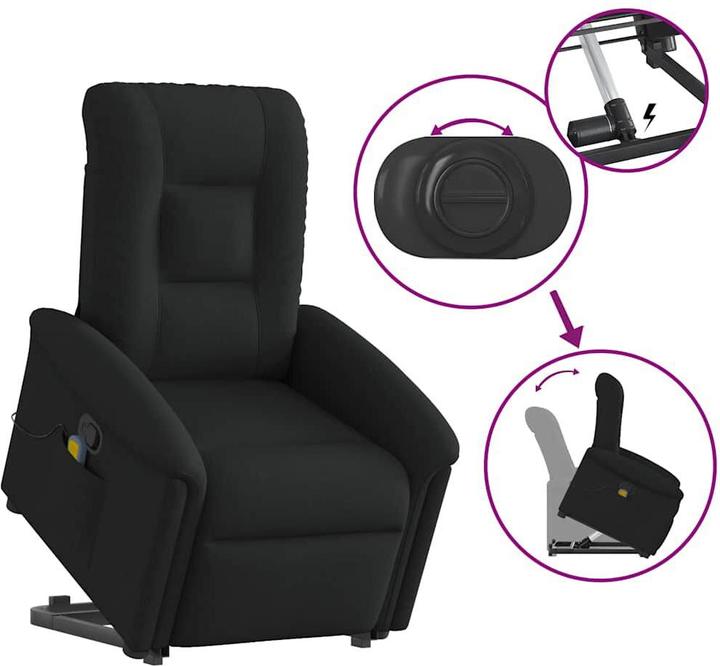 Produktbild VidaXL Massagesessel mit Aufstehhilfe Schwarz Stoff
