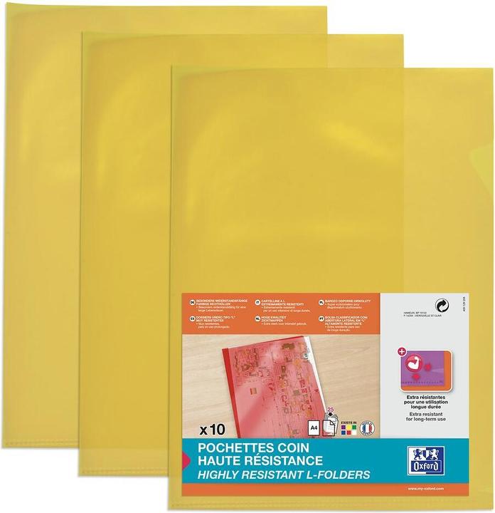 Produktbild Elba Sichthüllen, transparent, DIN A4, aus PVC, gelb 0,15 mm (A4, 10 x)