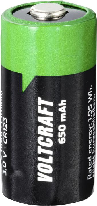 Image du produit Voltcraft Pile spéciale CR 123 Lithium 3 V 650 mAh (RCR123A, 650 mAh)