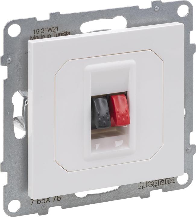 Immagine prodotto Legrand Attacco per altoparlante SEANO, singolo con terminali a molla (rosso/nero), ultra bianco, 765176