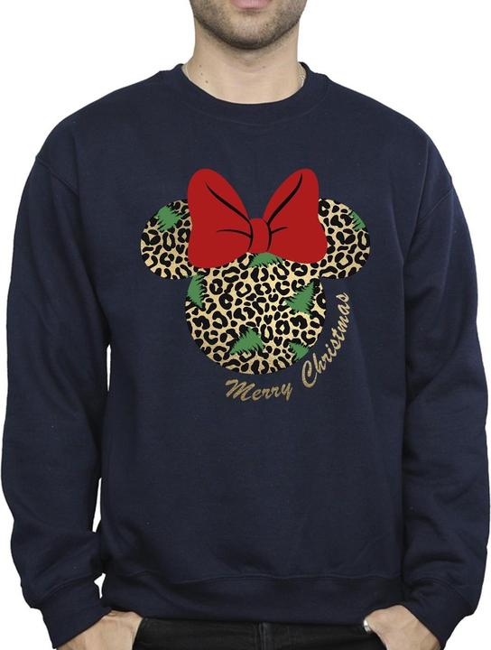 Actual product image Disney Mens Minnie Mouse Leopard Christmas Sweatshirt (3XL)