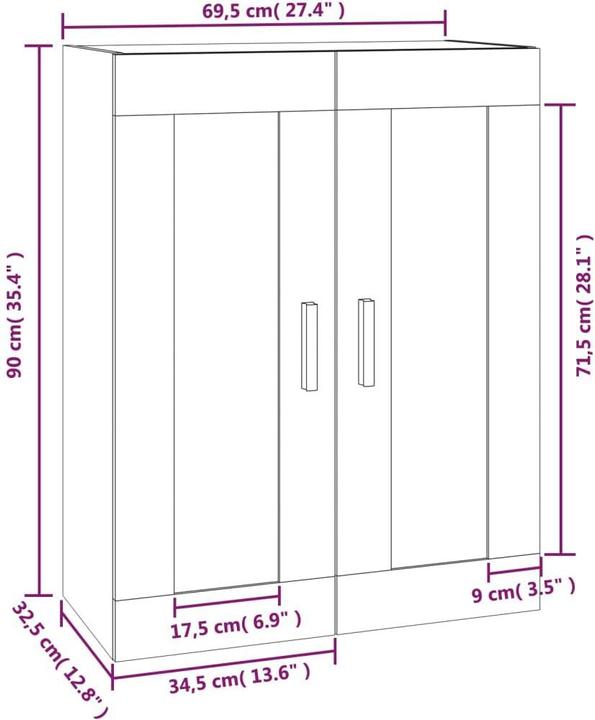 Immagine prodotto VidaXL Laurette (69,5 x 32,5 x 90 cm)
