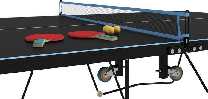 Produktbild Swisshandel24 Tischtennisplatte, Klappbar Tischtennistsich mit Netz, Rollen, Schwarz