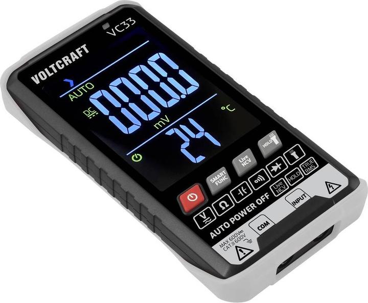 Actual product image Voltcraft VC33 Hand-held multimeter calibrated (ISO) digital Display (Counts): 5999 (CAT III 600V)