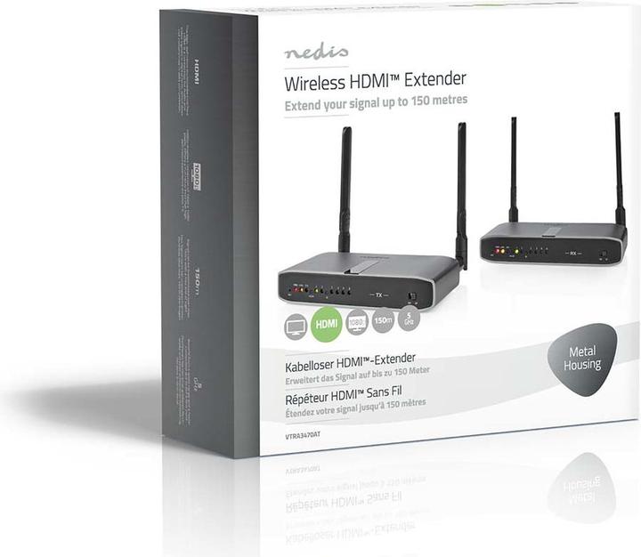 Image du produit Nedis HDMI sans fil ™ Transmetteur | WLAN | 5.15 - 5.85 MHz | 100.0 m (ligne de vue) | Résolution maximale (0.08 m, HDMI)