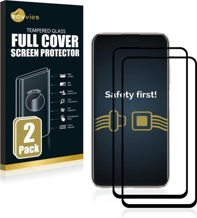 Produktbild Savvies Full-Screen Displayschutz Panzerglas Schutzglas (2 Stück, Huawei P40 Lite)
