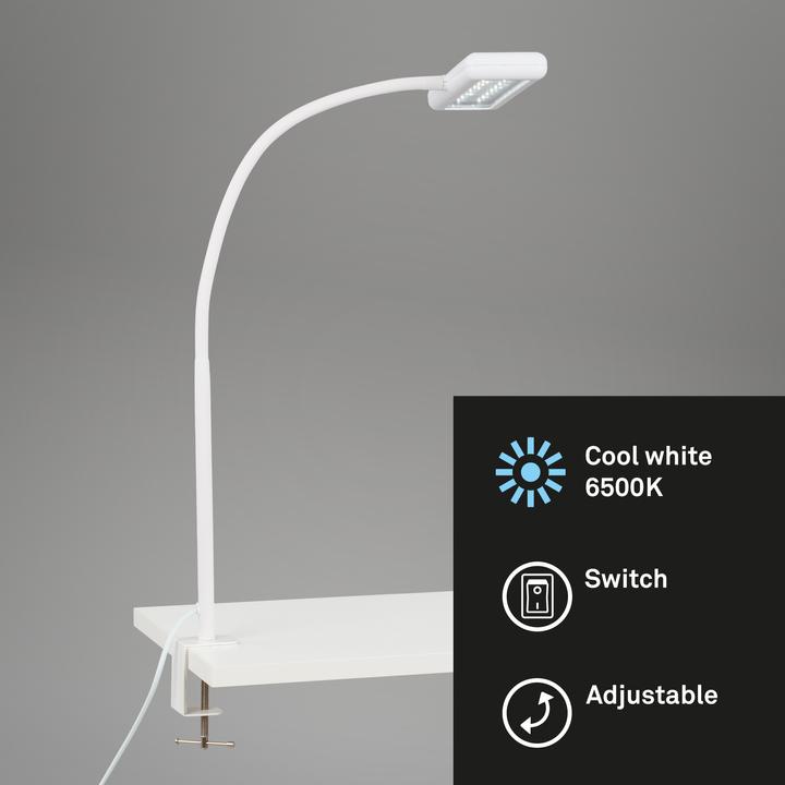 Image du produit Briloner Lampe LED à pince lumière du jour, blanc, LED/7,5W (800 lm)