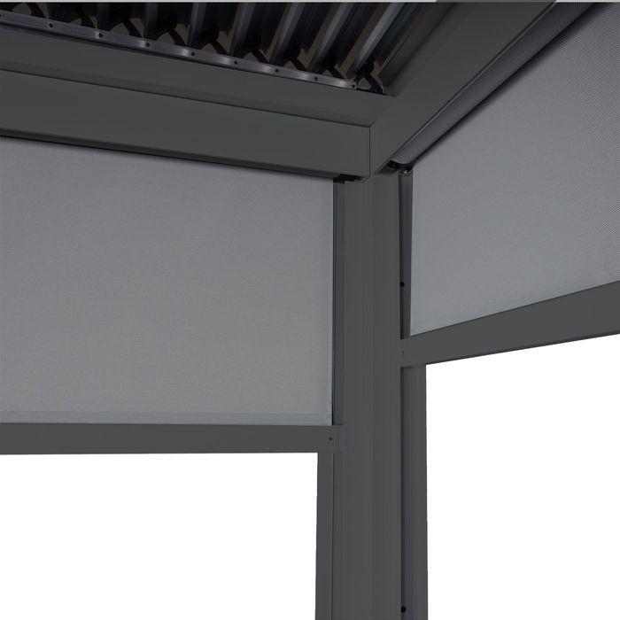 Immagine prodotto Mendler Alu Pergola HWC-L41 mit 2x Seitenwand, stabiles 8cm-Metall-Gestell 3x3,7m, anthrazit (368 cm, 306 cm)