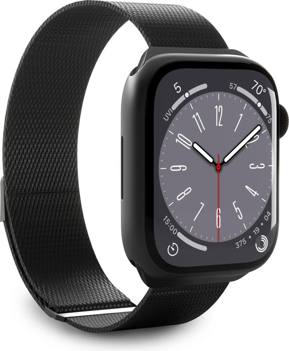 Puro Milanese Magnetic Band - Pasek ze stali nierdzewnej do Apple Watch 42/44/45/49 mm (czarny) (49 mm, 42 mm, 44 mm, 45 mm, Stainless Steel)