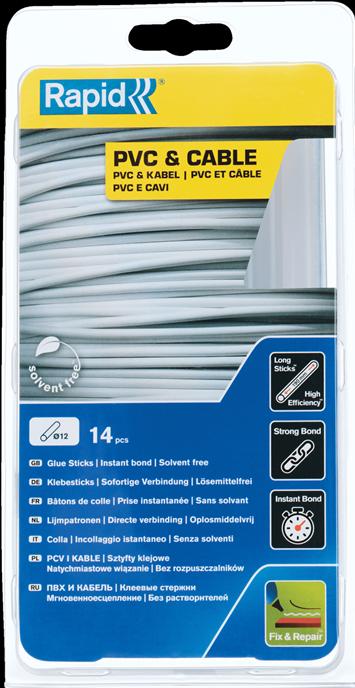 Actual product image Rapid PVC & cable glue sticks Ø12x190mm 14 pieces