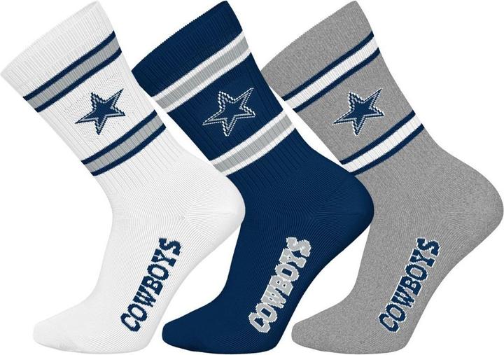 Barefoot Dallas Cowboys 3pk Crew Socks 39-42 (39 - 42)