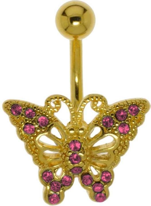 Produktbild Bijouteria Bauchpiercing (Chirurgenstahl 316L, Kristall, PVD Beschichtung (goldfarbig), Messing)