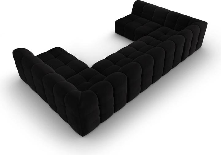 Actual product image Micadoni Velvet Panoramic Sofa, "Kendal", 7 Seats, 372x203x79Made in Europe (Sofa landscape)