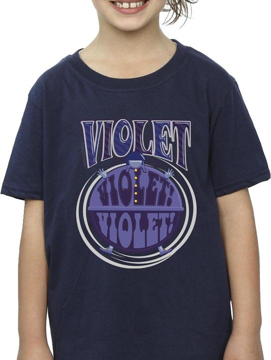 Actual product image Willy Wonka & the Chocolate Factory Girls Violet Turning Violet Cotton T-Shirt (140, 146)