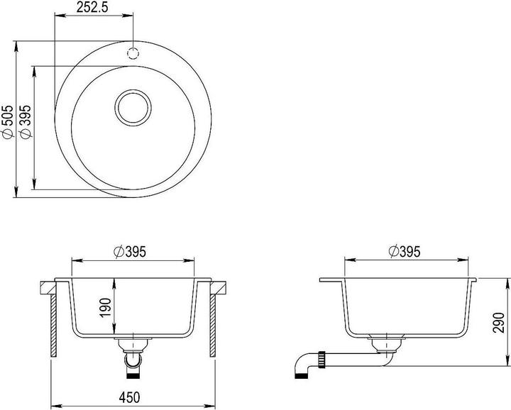 Produktbild Gurari SA SR100-601W Retro (Einbauspüle, 50.50 cm)