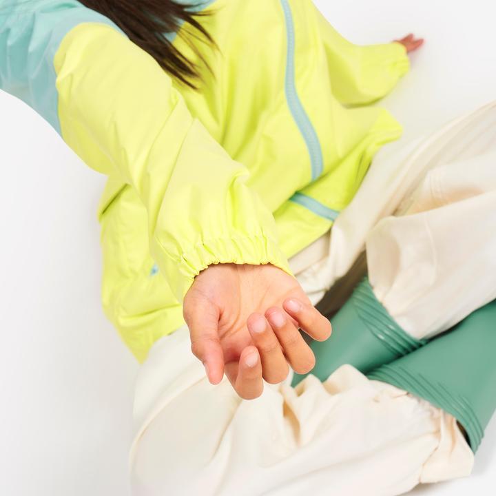 Produktbild Tribord Kids’ waterproof sailing jacket - Sailing 100 rain jacket blue lemon yellow (10, 11, 12)