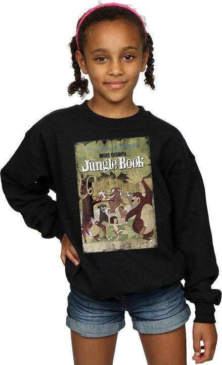 Actual product image Disney Girls The Jungle Book Retro Poster Sweatshirt (140, 146)