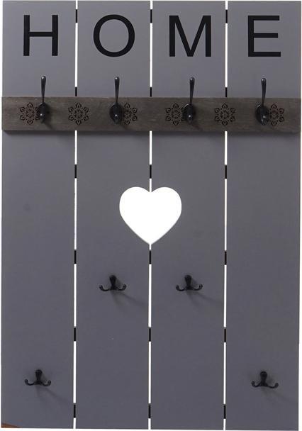 Image du produit Mendler Portemanteau mural HWC-C89 Home, look shabby vintage, 8 crochets 91x60cm - gris-bleu