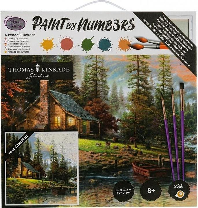 Produktbild Craft Buddy A Peaceful Retreat, 30x30cm Paint By Numbers Kit - Thomas Kinkade