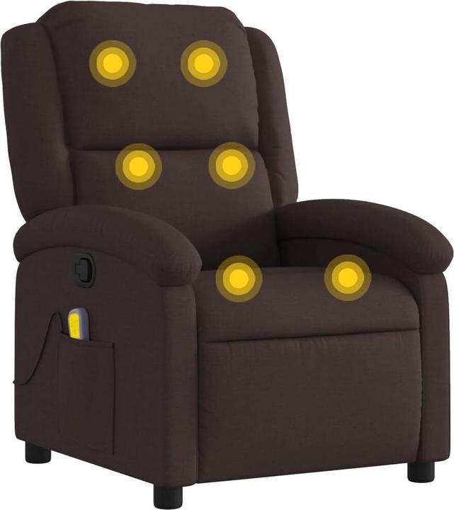 Image du produit VidaXL Fauteuil de massage tissu marron foncé,Couleur : marron foncé,Matériaux