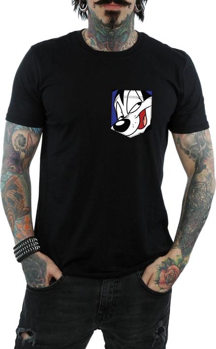 Produktbild Looney Tunes Pepe Le Pew Face Faux Pocket TShirt (XL)