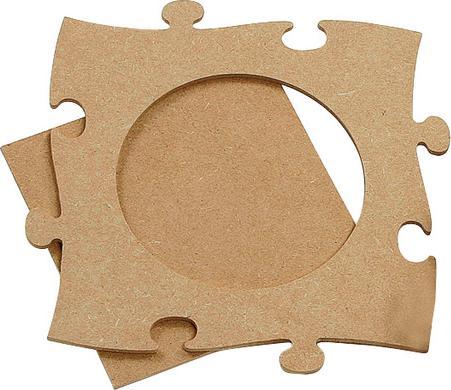 Immagine prodotto Pronty Crafts Cornice per puzzle "Round", legno MDF, non verniciata, circa 24 x 24 cm