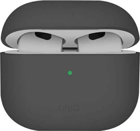 Actual product image Uniq case Lino AirPods 4 Silicone ash grey