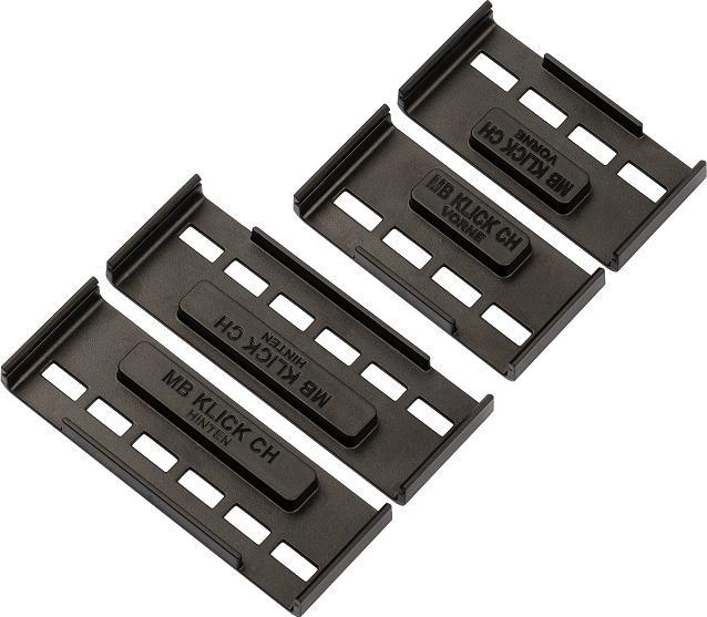 MB KLICK Rahmenlose Kennzeichenhalter schwarz (Front + Heck, Langformat)