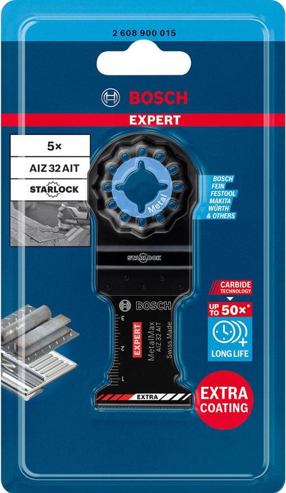 Image du produit Bosch Professional Zubehör Expert MetalMax AIZ 32 AIT Lame pour outils multifonctions, 40 x 32 mm, 5 pièces