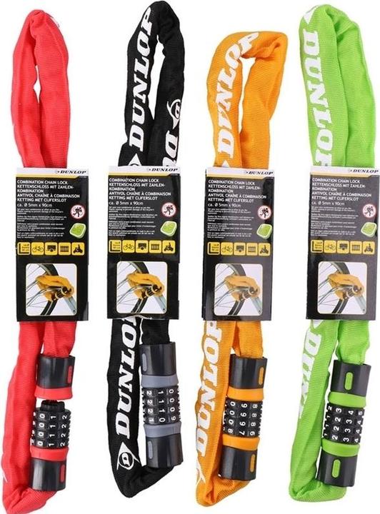 Produktbild Dunlop - Ketten- und Kombinationsfahrradschloss (Schwarz) (10 cm)