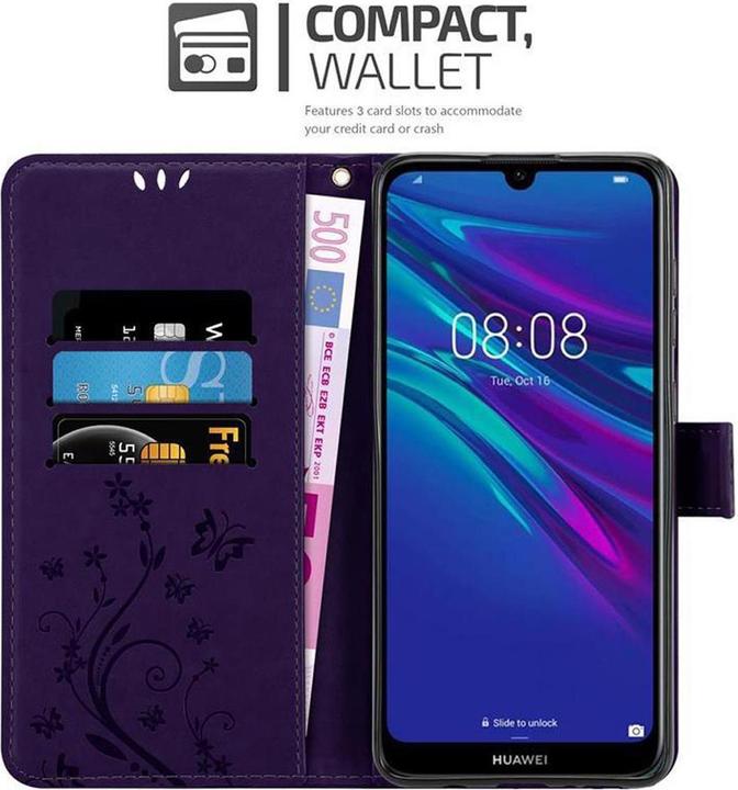 Actual product image Cadorabo Flower Book Cover (Huawei Y6 (2019))