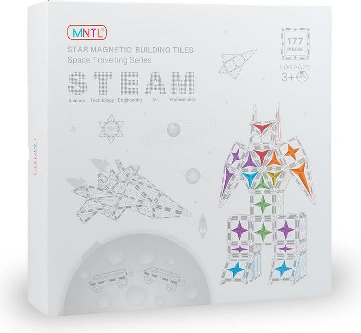 Actual product image Mntl Magnetic Tiles 177 pieces Mega Pastel Pack - Magnetic building blocks