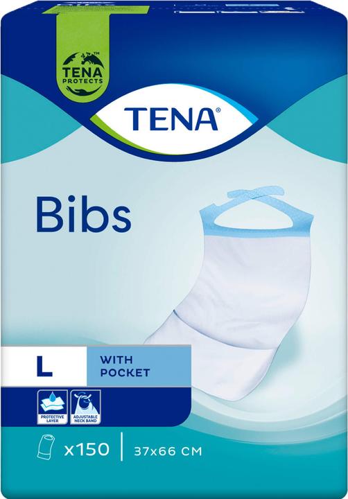 Produktbild Tena Bib Schutzserviette M/L 37 x 68 cm (150 x, M, L)